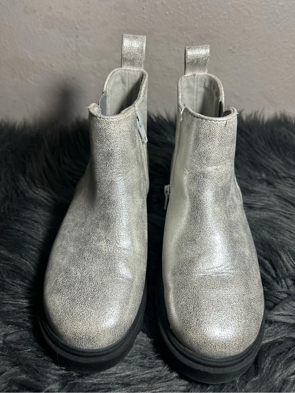 Sonoma Goods For Life Rovie Kids Chelsea Boots Kids Metallic Silver Size 13